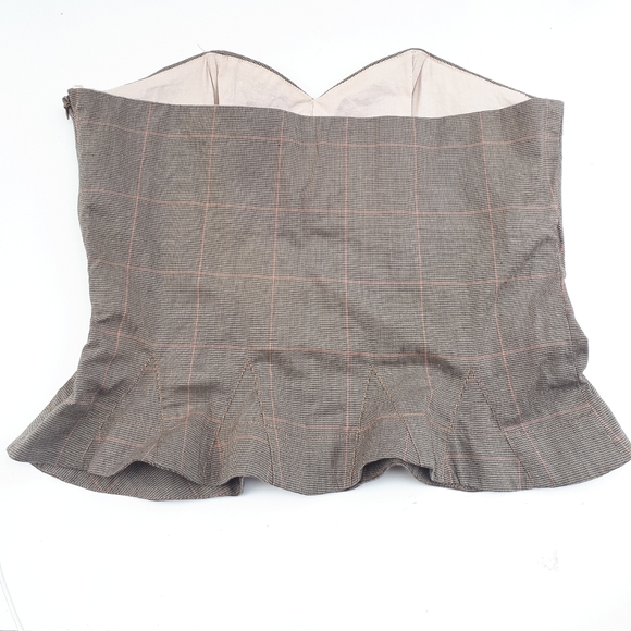 Plaid Peplum Bustier Top - Picture 10 of 16